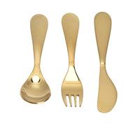 Juego de cubiertos, tenedores y cucharas, cuchillo juego de vajilla de cocina de acero inoxidable 304 dorado, tenedor, cuchara, cuchillo, juego de cubiertos dorados para niños