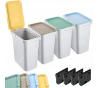 Juego de cubo de basura KADAX para separación de residuos, blanco, 4x12L
