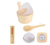 Juego de cubo y cucharón de madera para sauna con asa, accesorios de spa, cubo para equipos de baño de vapor en el hogar