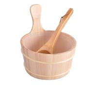 Juego de cubo y cucharón de sauna | Cubo de sauna y cucharón de mango largo | Cubo de sauna de 4 L, suministros de accesorios de baño, accesorios para sauna SteamRoom