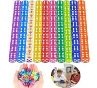 Juego de Cubos de Juego de 100 Unidades, 6 Lados, Juego de Dados de Juego, 12 mm, Colores translúcidos de acrílico, Juego de Cubos de Colores para Juegos, Juegos de Teaching matemáticas, Casino