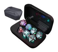 Juego de Cubos de luz, RGB Polyhedral Charging Dice Sets with Charging Box, Great Present for Board Lovers, 3,94 x 2,83 x 1,3 Pulgadas, LED Board Game for Men and Women, ABS