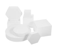 Juego de Cubos Geométricos de Color Claro de Espuma 8 Piezas | Acabado Mate Liso, Diseño Moderno y Neutro, para Interiores y Sesiones en Redes Sociales