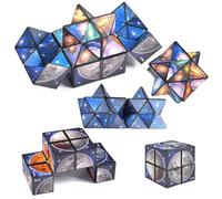 Juego de cubos mágicos 2 en 1, diseño de cielo estrellado, rompecabezas mágico, rompecabezas 3D, juguete para aliviar el estrés para niños y adultos