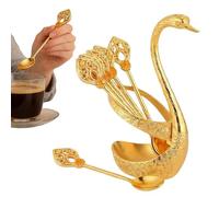 Juego de cucharas con base de - Herramientas para agitar café de aleación de zinc y metal, cubiertos Elegante colección de utensilios para aperitivos y postres dorados | Kit de cucharadita de fr