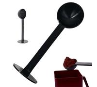 Juego de cucharas, cuchara medidora de café molido, herramienta combinada de manipulación, mango ergonómico, compresión suave de polvo, hogar y cocina, tamaño compacto 2 en 1, color negro