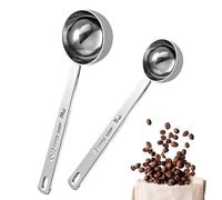Juego de cucharas de café - 1 cucharada (15 ml) y 2 cucharadas (30 ml) de acero inoxidable - Cuchara de medición perfecta para café molido, espresso, utensilio duradero para servir