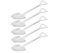 Juego de cucharas de café y postre de acero inoxidable 304, juego de cucharas para pastel y helado, 5 uds. (cuchara puntiaguda)