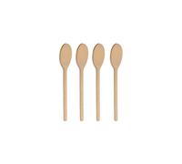 Juego de cucharas de madera de 30 cm de BICB | Cucharas de madera de haya natural para hornear, cocinar y mezclar | Juego de 4 cucharas largas de