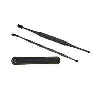 Juego de Cucharas de Primavera para el Oído, Limpieza Profunda Cómodo de Usar Juego de Limpiador de Oídos con Cabezal de Masaje de 360 ° para el Hogar(negro)