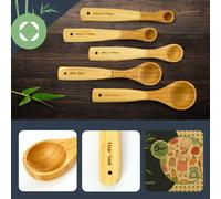 Juego de cucharas medidoras Para hornear y cocinar Juego de 5 cucharas medidoras Bambú Klarstein