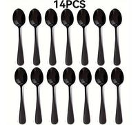 Juego de Cucharas para Café de Acero Inoxidable de 7/14 Piezas, para Lavavajillas, Ideal para Mezclar Café, Postres y Helado, La Mejor Elección para el Hogar y Restaurante