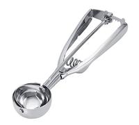 Juego de cucharas para galletas, juego de 2 cucharadas de helado Tuilful con gatillo, cucharas para galletas de acero inoxidable 18/8 para hornear, cucharadas para galletas, helados,(4CM)