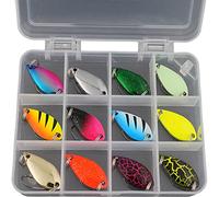 Juego de cucharas para Trucha de 12 Uds., 5g, cucharas para Pesca de Trucha, Juego de indicador de señuelo, para Pesca de salmón de Agua Dulce de Trucha de Agua Salada