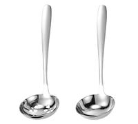 Juego de cucharones de acero inoxidable y cucharas coladoras ranuradas, cucharas de sopa, coladores, cucharas para porciones, ollas calientes, acero inoxidable, cucharones de sopa pequeños, cucharas