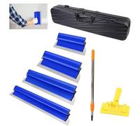 Juego de cuchillas para desnatar paneles de yeso, 25 + 40 + 60 + 80 cm, herramienta de espátula de acero inoxidable con mango de extensión, juego de espátulas de superficie para Sheetrock, Gyprock