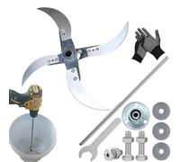 Juego de cuchillas trituradoras de césped para el hogar, diámetro ajustable, con 12 agujeros de montaje, kit de cortador de césped para taladro eléctrico, eficiencia de corte mejorada