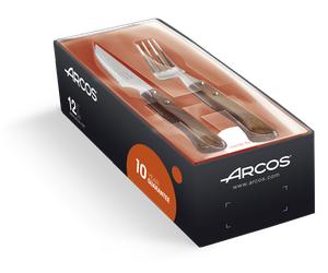 Juego de cuchillo chuletero y tenedor arcos de mesa 377700 monoblock d
