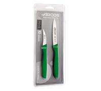 Arcos Set 2 cuchillos peladores Nova – Acero inoxidable, mango ergonómico de polipropileno, verde