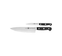 ZWILLING Gourmet Set de Cuchillos 2 Piezas: Mondador y Decoración 10 cm, Chef 20 cm, Acero Inoxidable, Mango Ergonómico Negro