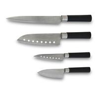Juego de cuchillos Cecotec Santoku 4 piezas acero al carbón mango negro