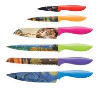 Juego de cuchillos Chef’s Vision Obra Maestra - Set de cuchillos de cocina de acero inoxidable de 6 piezas con diseños artísticos - Regalo para mujeres u hombres