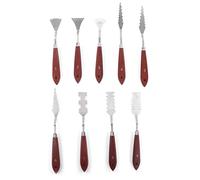 Juego de cuchillos de pintura, cuchillo de paleta de acero inoxidable, 9 piezas, mango de madera, herramientas de arte profesionales para pintura al óleo, acrílica, acuarela,