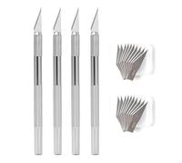 Juego de cuchillos de precisión con 4 bisturíes y 20 cuchillas de repuesto, cuchillos para manualidades para modelismo, proyectos de arte DIY y trabajos de corte delicados, cuchillo de hobby