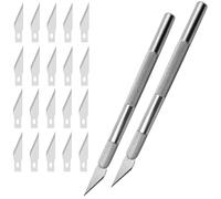 Juego de Cuchillos Precisión,2 Piezas Cutter de Manualidades con 20 Cuchillas de Recambio, Cuchillo Artesanal Para Cortar y Tallar