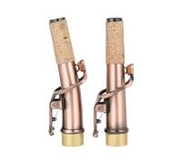 Juego de cuello de saxofón con cuello curvado y cuello recto para saxofón soprano, paquete de 2 accesorios de metal y madera