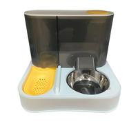 Juego de cuenco de agua y plato de comida para mascotas con bandeja extraíble de acero inoxidable y base antipuntas para animales pequeños, juego de platos dobles extraíbles para gatos