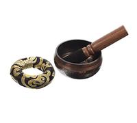 Juego de Cuenco Musical de Meditación para Yoga, 1 Set | Cobre, Forma Redonda y Estilo Sagrado, Incluye Mazo y Cojín, Portátil y Ligero para Terapia Espiritual Color Aleatorio