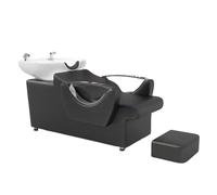 Juego de cuenco y silla para champú de salón con base ajustable, manguera de pulverización y reposapiés desmontable para lavado y peinado profesional del cabello