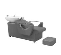 Juego de cuenco y silla para champú de salón con base ajustable, manguera de pulverización y reposapiés desmontable para lavado y peinado profesional del cabello