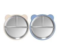 Juego De Cuencos Antideslizantes para Mascotas 1 Profundo Acero Inoxidable Perros Que Carecen Derrames Base Silicona Comedero Portátil Fácil Limpieza Apto para Lavavajillas