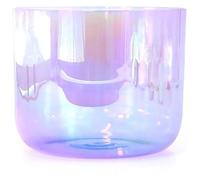 Juego de cuencos cantores de cristal, Cuenco de chakra cuarzo 6 pulgadas, for meditación yoga y curación con sonido, 440 Hz, golpeador acrílico, junta tórica, morado transparente(G Note)