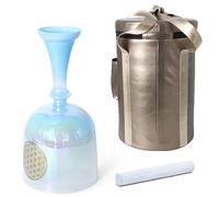 Juego de cuencos cantores de cristal, Cuenco de sonido colorido 440 Hz for meditación yoga y curación, cuenco azul degradado con mazo estuche transporte(8 inch C Note)