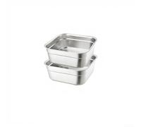Juego de cuencos de acero inoxidable 2 en 1 con colador para preparación de frutas, verduras y pasta, herramienta de cocina resistente al óxido (22 cm)