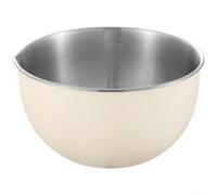 Juego de cuencos de acero inoxidable 304 con tapas para cocinar ensalada, masa, batir huevos, preparación de cocina, amarillo, paquete de 3 (20 cm, blanco)