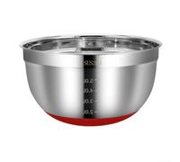 Juego de cuencos de acero inoxidable con diseño anidado que ahorra espacio para cocinar y hornear, elegantes cuencos plateados para preparación de comidas, ensalada, pasta y servir, tamaños de 18 cm y