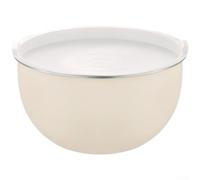 Juego de cuencos de acero inoxidable que ahorran espacio (tapa blanca de 24