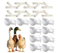 Juego de cuencos de agua automáticos, de pollo de 3,54 pulgadas con diseño a prueba de derrames, taza de agua de resina resistente, alimentador de animales con ajuste, suministro de granja