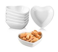 Juego de Cuencos de Cerámica en Forma de Corazón,Paquete de 6 Platos para Salsa de Soja, Mini Tazones, Platos para Condimentar, para Sushi, Especias, Platos para Servir