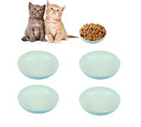 Juego de cuencos de comida para gatos de 14,5 cm de ancho, cuenco poco profundo para gatos para aliviar la fatiga del bigote, plato plano pequeño para gatos y perros pequeños, apto para lavavajillas