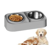 Juego de Cuencos de Comida y Agua para Gatos, Cuenco Doble Elevado para Gatos | Antideslizante Inclinado para Cachorros, Mascotas, Comer, Viajar, apartamento, Vida en la Ciudad