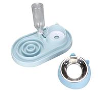 Juego de Cuencos de Comida y Agua para Gatos, dispensador automático de Agua Potable de alimentación Lenta para Cachorros, Gatitos, Conejos, Cuenco Doble de Acero Inoxidable, no