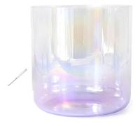 Juego de cuencos de cristal de 7 pulgadas, 432 Hz, para sanación de sonido, meditación, oración, alivio del estrés, con mazo y junta tórica (violeta, nota E)