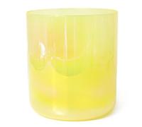 Juego de cuencos de cristal de 7 pulgadas para meditación de yoga y curación de sonido, 432 Hz Cuarzo Chacra, con encendedor acrílico y junta tórica, color amarillo degradado (nota C)