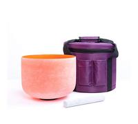 Juego de cuencos de cristal de cuarzo esmerilado de 8 pulgadas D con funda, instrumento de curación de sonido armónico para meditación y relajación