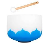 Juego de cuencos de cristal para cantar Lotus 432 Hz G, color azul (chakra garganta)